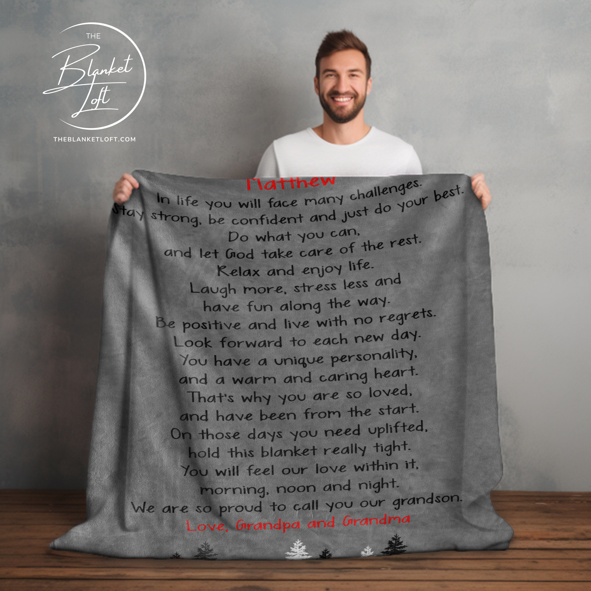 Custom Quote Blanket for Grandson The Blanket Loft